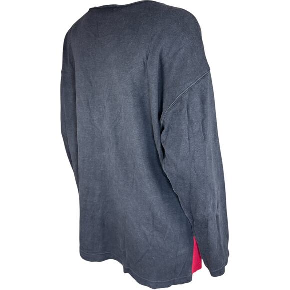 Chaus Sport Vintage Christmas Sweatshirt Black Patchwork Bells Wreath Guitar M - Picture 5 of 12